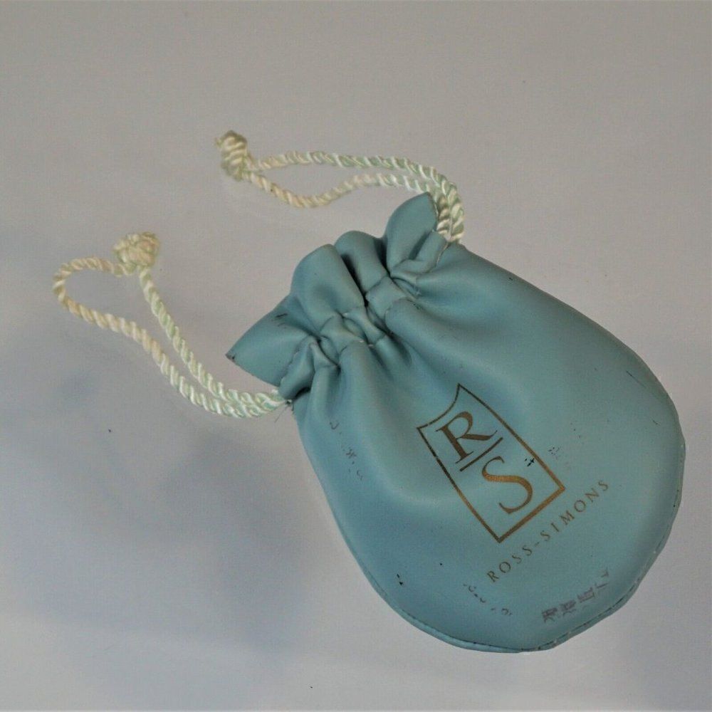 Ross Simons Drawstring Jewelry Pouch Blue Vinyl